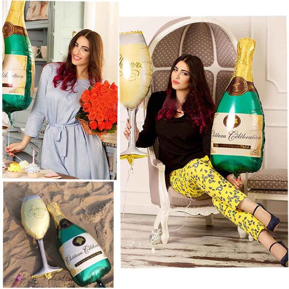 Champagne Glass and Bottle Foil Balloons For Party Decoration | Party Propz